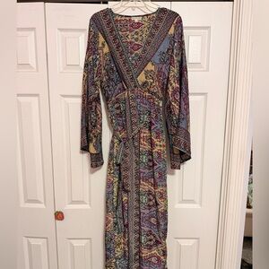 EARTHBOUND Colorful Paisley Long Sleeve Dress